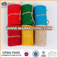 Natural color 100% jute burlap roll for wedding party gift package